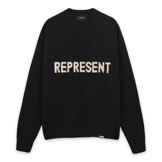 REPRESENT | LOGO KNIT SWEATER / BLACK