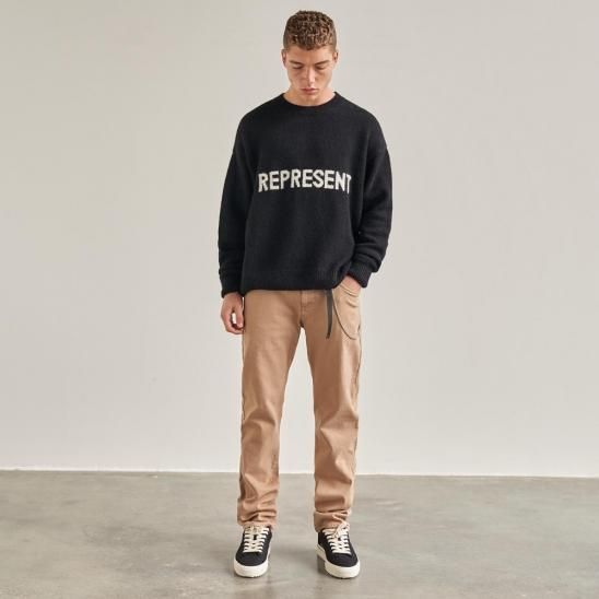 REPRESENT | LOGO KNIT SWEATER / BLACK