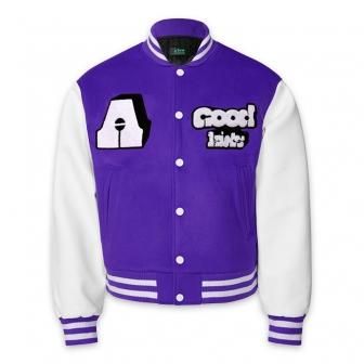 A FEW GOOD KIDS | BLOCK LOGO STADIUM JACKET / PURPLE