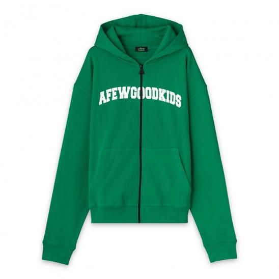 A FEW GOOD KIDS | CIRCLE LOGO ZIP HOODIE / GREEN