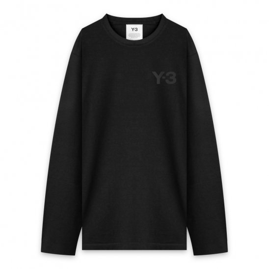 Y-3 ADIDAS YOHJI YAMAMOTO | M CLASSIC CHEST LOGO LS TEE / BLACK