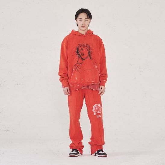 SOMEIT | J.X VINTAG HOODIE / VINTAGE DARK RED