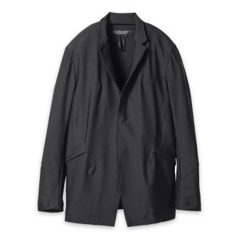 TAIGALIONA | KNIT 3LAYER LAPEL JACKET / BLACK