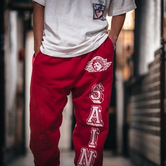 SAINT MXXXXXX(セントマイケル) 商品ページ - SWEAT PANTS ANGEL / RED