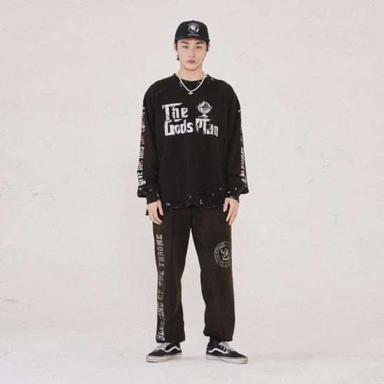 SOMEIT | G.P L/S VINTAGE TEE / VINTAGE BLACK