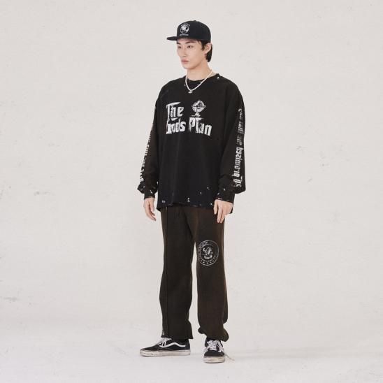 SOMEIT | G.P L/S VINTAGE TEE / VINTAGE BLACK