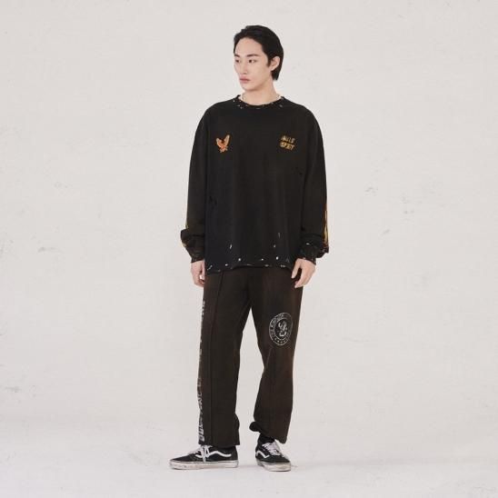 SOMEIT | H.S L/S VINTAGE TEE / VINTAGE BLACK