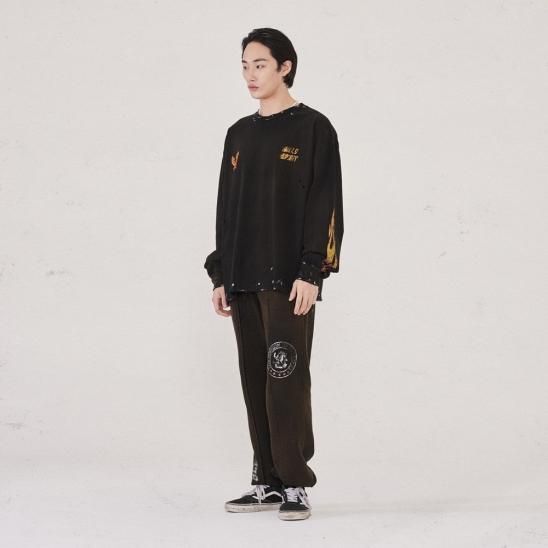 SOMEIT | H.S L/S VINTAGE TEE / VINTAGE BLACK