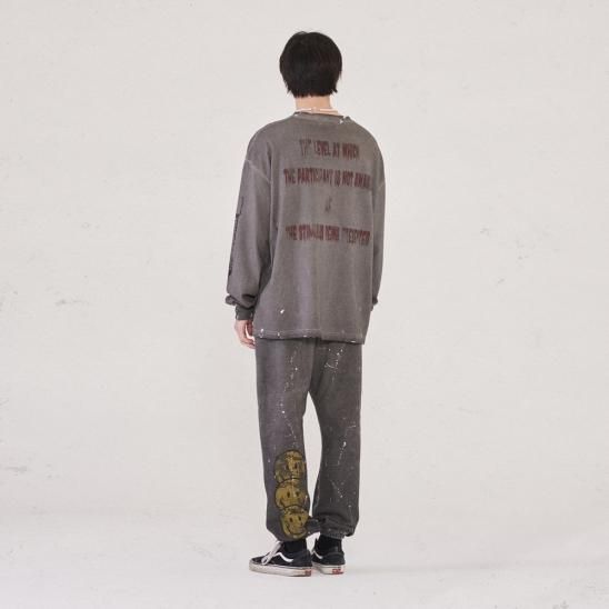 SOMEIT | S.E L/S VINTAGE TEE / STONE GREY