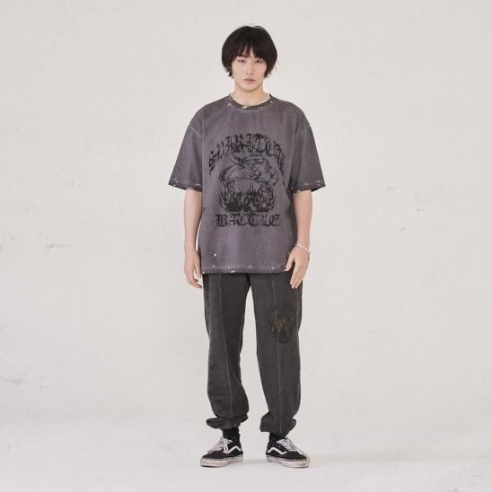 SOMEIT | S.B VINTAGE TEE / STONE GREY