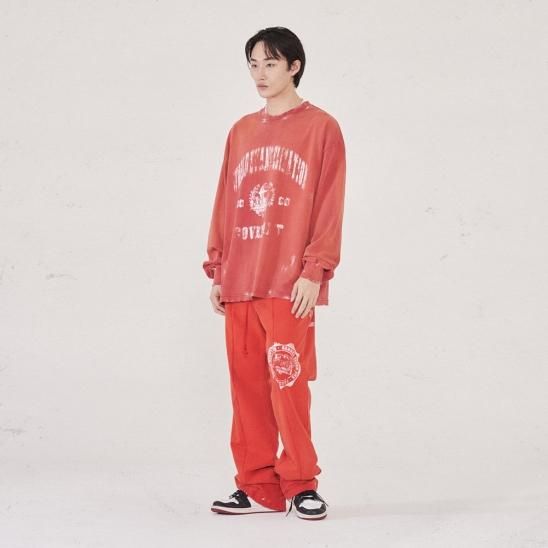 SOMEIT | W.E.C L/S VINTAGE TEE / VINTAGE RED