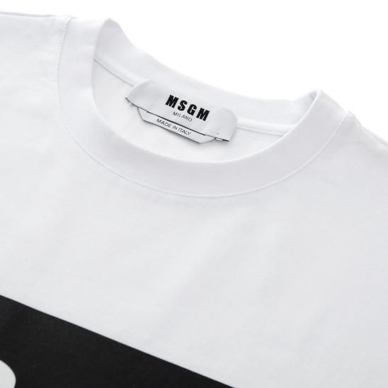 MSGM | LOGO BOX CREW NECK T-SHIRT / WHITE