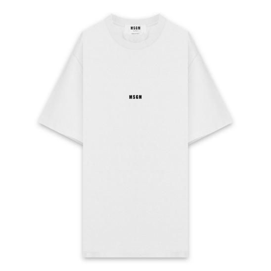 MSGM | MICRO LOGO CREW NECK T-SHIRT / WHITE