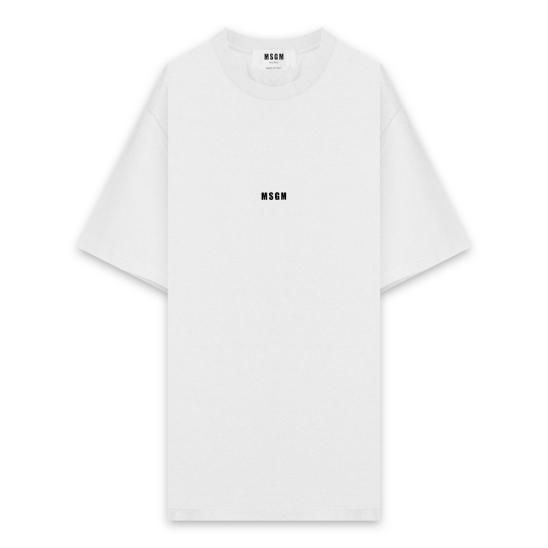 MSGM | MICRO LOGO CREW NECK T-SHIRT / WHITE