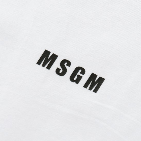 MSGM | MICRO LOGO CREW NECK T-SHIRT / WHITE