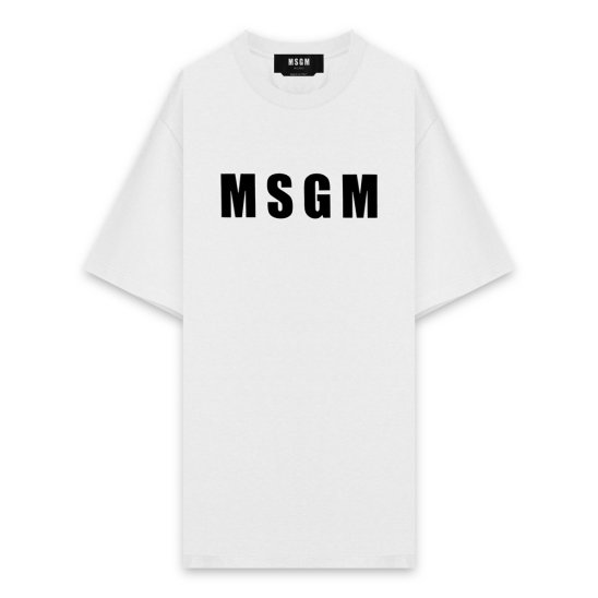 MSGM | MSGM LOGO CREW NECK T-SHIRT / WHITE