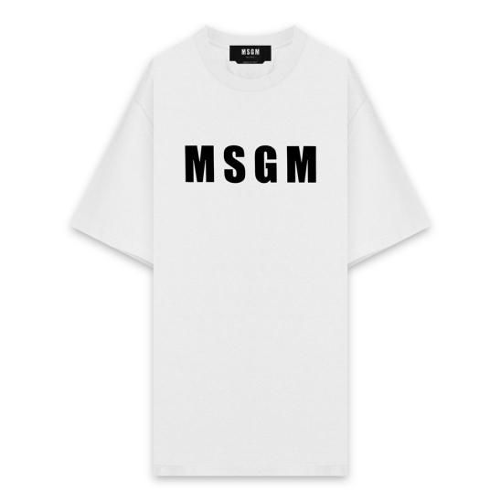 MSGM | MSGM LOGO CREW NECK T-SHIRT / WHITE