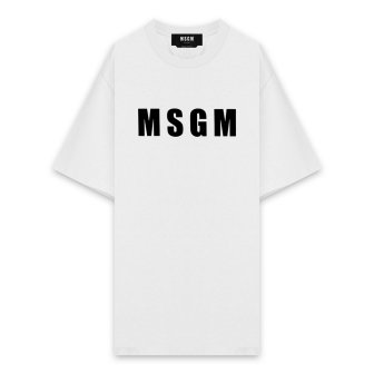 MSGM | MSGM LOGO CREW NECK T-SHIRT / WHITE