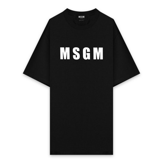 MSGM | MSGM LOGO CREW NECK T-SHIRT / BLACK