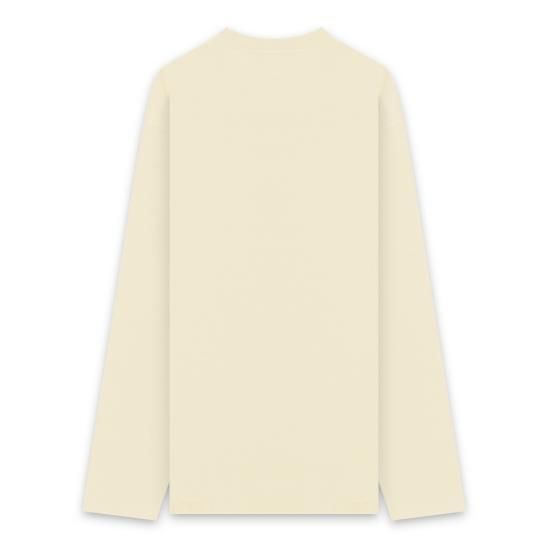 MSGM | BRUSHED LOGO LONG SLEEVED T-SHIRT / BEIGE