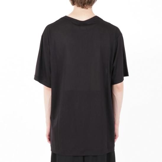 YOHJI YAMAMOTO | SMOKING PRINT ROUND NECK SHORT SLEEVES / BLACK