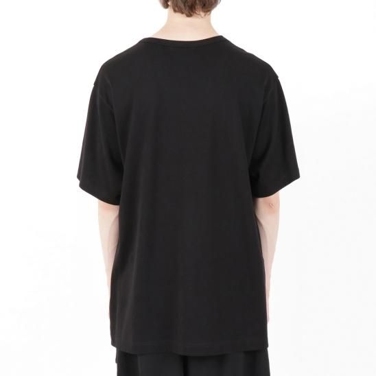 YOHJI YAMAMOTO | MAHABARA PLAIN STITCH WOMAN PRINT SHORT SLEEVES / BLACK