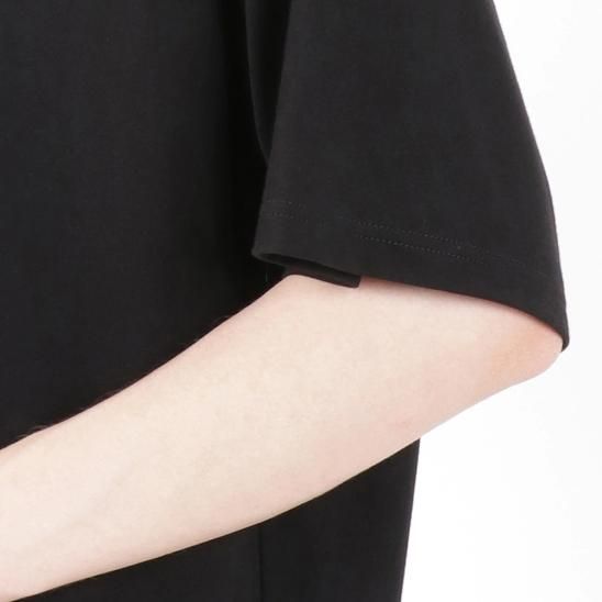 YOHJI YAMAMOTO | MAHABARA PLAIN STITCH WOMAN PRINT SHORT SLEEVES / BLACK