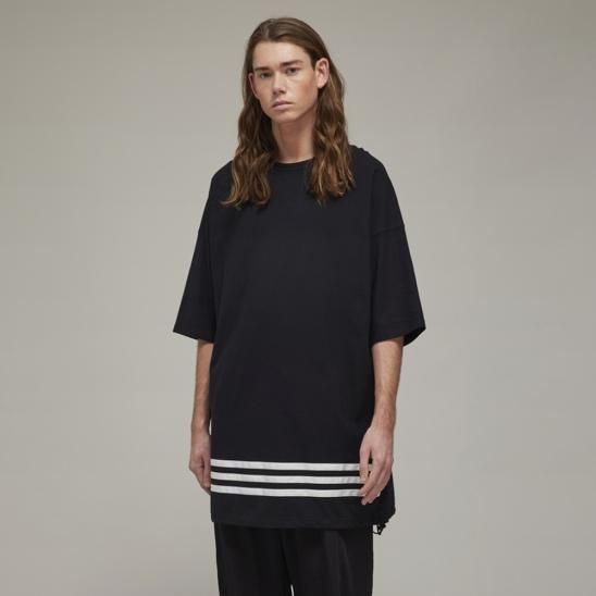 Y-3 ADIDAS YOHJI YAMAMOTO | M CH1 OVERSIZED SS TEE STRIPES / BLACK