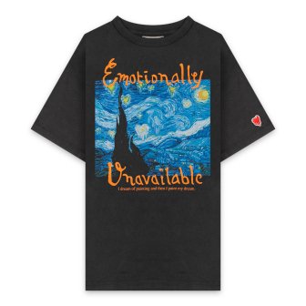 EMOTIONALLY UNAVAILABLE | HEARRTY NIGHT TEE / CHARCOAL