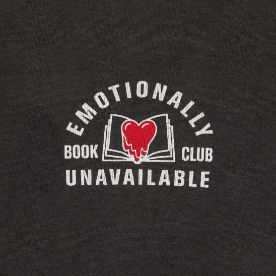 EMOTIONALLY UNAVAILABLE | BOOKCLUB TEE / CHARCOAL