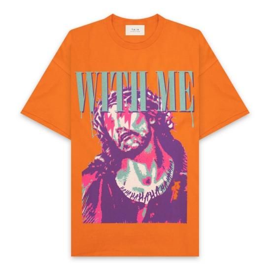 TAIN DOUBLE PUSH | JESUS SHORT SLEEVE T-SHIRTS / ORANGE