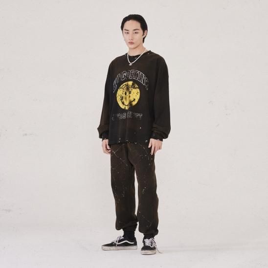 SOMEIT | K.O.K2 L/S VINTGE TEE / VINTAGE BLACK