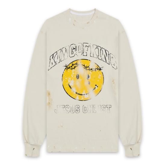 SOMEIT | K.O.K2 L/S VINTGE TEE / VINTAGE WHITE