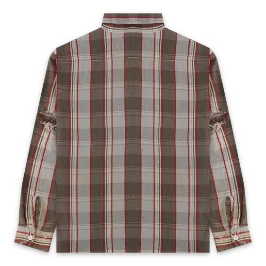 SAINT MXXXXXX | SA FRANNEL SHIRT / GREY X RED