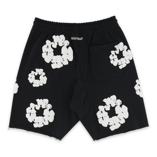 DENIM TEARS | READYMADE X DENIM TEARS COTTON WREATH SWEAT SHORTS / BLACK