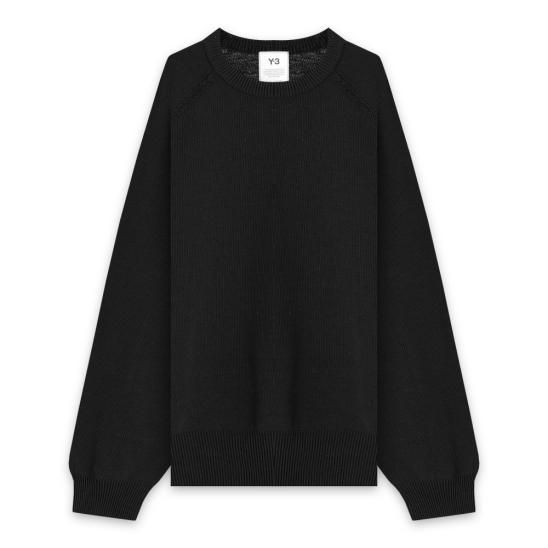 Y-3 ADIDAS YOHJI YAMAMOTO | M CLASSIC KNIT CREW SWEATER / BLACK