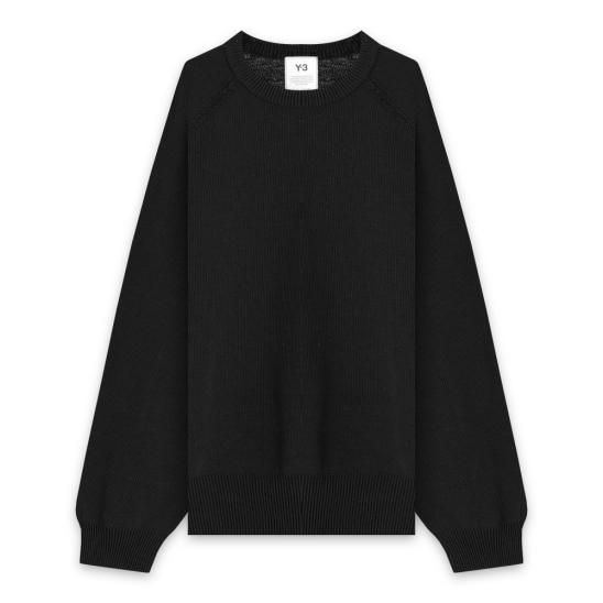 Y-3 ADIDAS YOHJI YAMAMOTO | M CLASSIC KNIT CREW SWEATER / BLACK