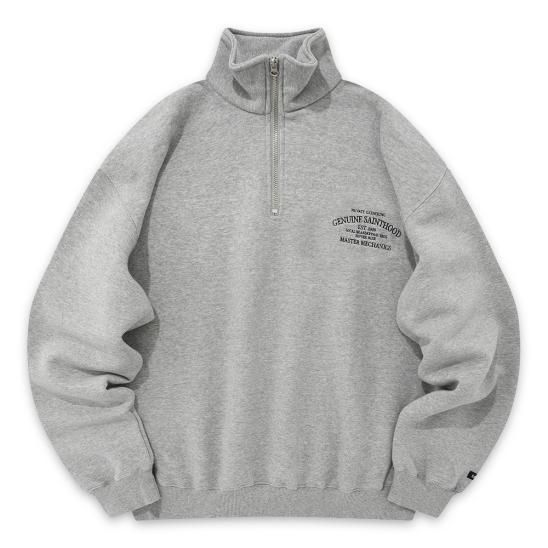 SAINTPAIN | SP SEREIF G.S LOGO HALF ZIP / MELANGE GRAY