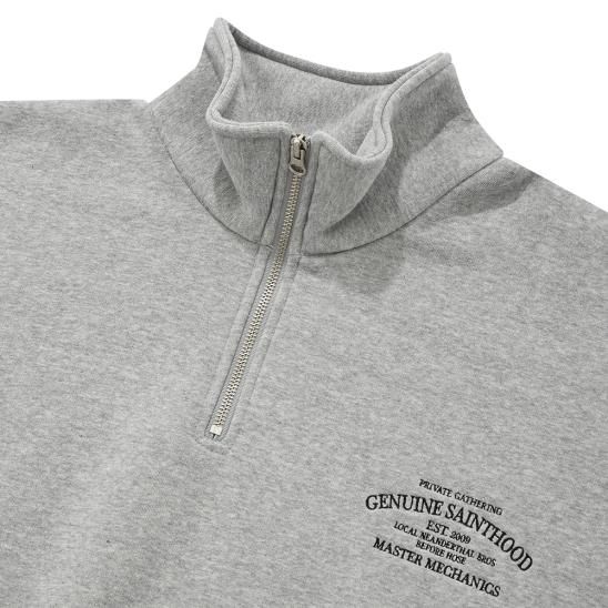 SAINTPAIN | SP SEREIF G.S LOGO HALF ZIP / MELANGE GRAY