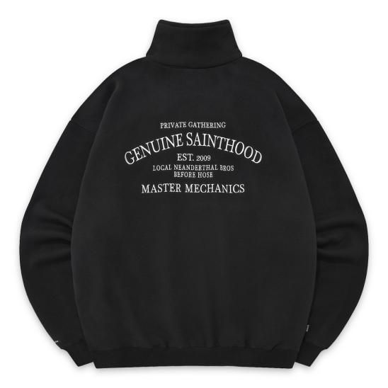 SAINTPAIN | SP SEREIF G.S LOGO HALF ZIP / BLACK