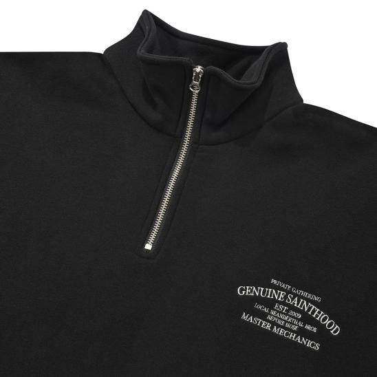 SAINTPAIN | SP SEREIF G.S LOGO HALF ZIP / BLACK