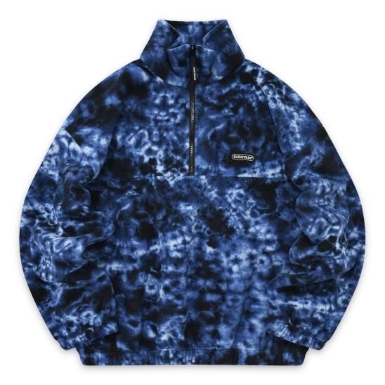 SAINTPAIN | SP HEAT LINING FLEECE HALF ZIP / BLUE TIEDYE