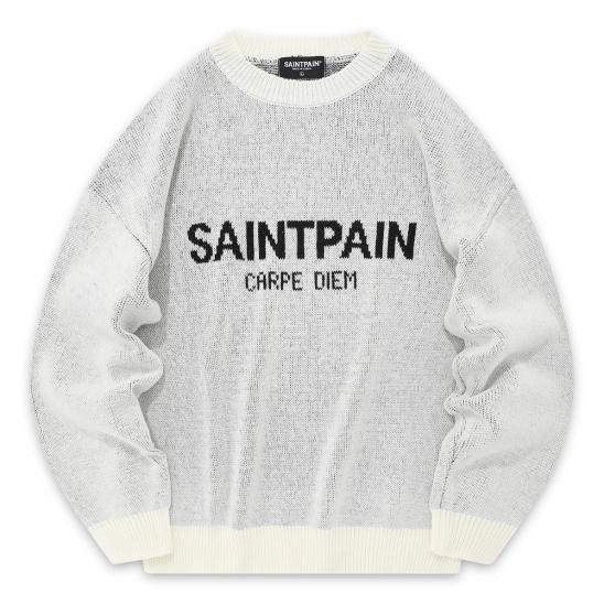 SAINTPAIN | SP SOFT JACQUARD LOGO KNIT / IVORY