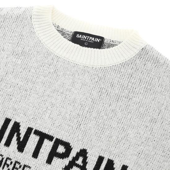 SAINTPAIN | SP SOFT JACQUARD LOGO KNIT / IVORY