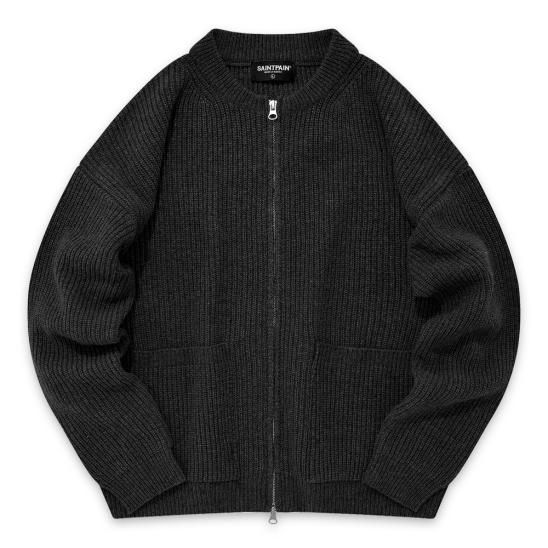 SAINTPAIN | SP WOOL 2WAY ZIPUP KNIT JACKET / BLACK