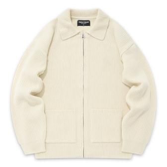 SAINTPAIN | SP PBT COLLAR ZIPUP KNIT JACKET / IVORY