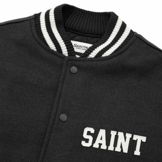 SAINTPAIN | SP G.SAINT LOGO STADIUM JACKET / CHARCOAL