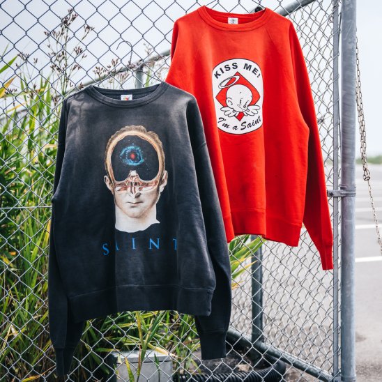 SAINT MXXXXXX | CREW SWEAT SHIRT FACE / BLACK