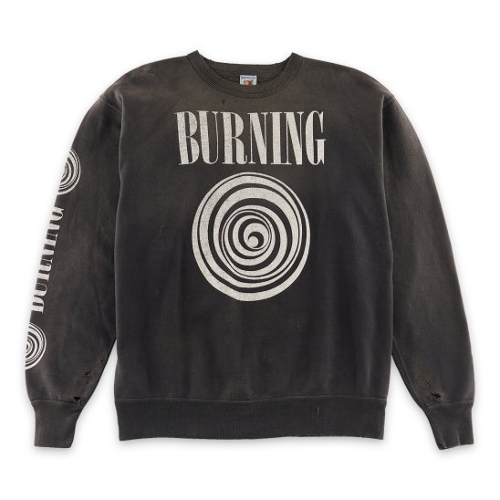 SAINT MXXXXXX | CREW SWEAT SHIRT BURNING / BLACK