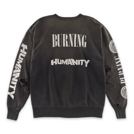 SAINT MXXXXXX | CREW SWEAT SHIRT BURNING / BLACK